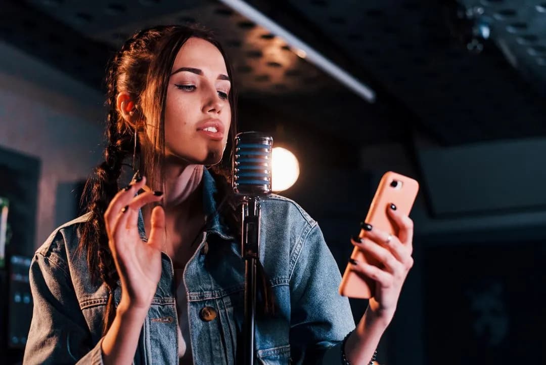 Image of a person with a phone